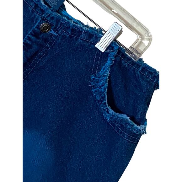 Boho Dyed Denim Raw Edge Waist/Hems Low Rise Cowgirl Chic Jeans Designed In NYC - Picture 7 of 11